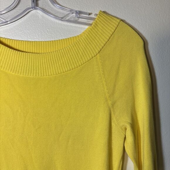 Talbots Petites Bell 3/4 Sleeve Knit Tunic Top Women's Size Small Bright Yellow - Picture 3 of 16